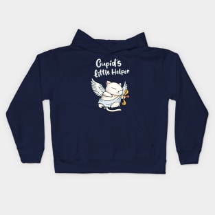 Cupid's Little Helper Cat Kids Hoodie